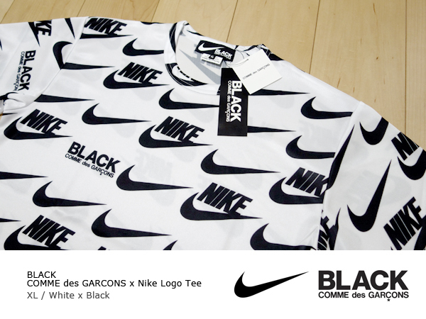 ◆新品未使用 BLACK COMME des GARCONS × Nike logo Tee XL ◆ コム デ ギャルソン ブラック ナイキ ロゴ T シャツ game 総柄 ゲーム 19aw