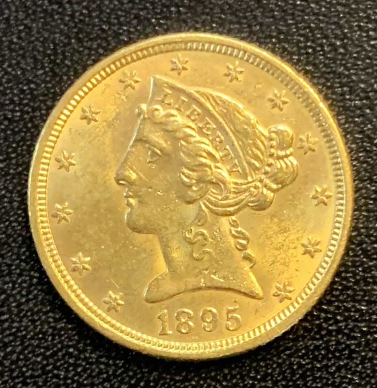 本物本物金貨、未使用　リバテイヘット、人気の女王$5,0コロネッテーク1895年、投資コレクションに最適
