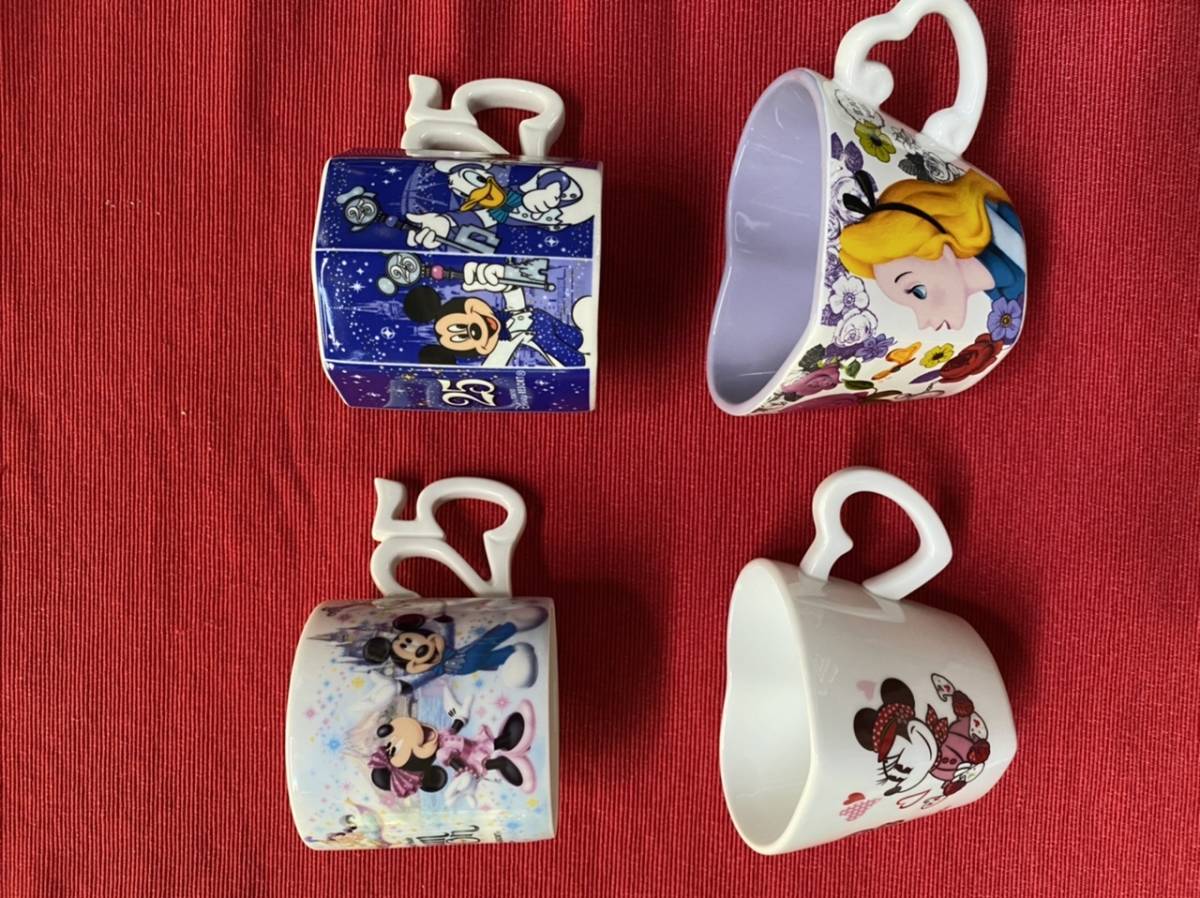 ♪ TDR 25周年 & MInnie Seasons & QUEEN of HEARTSマグカップ　4個セット　USED! ♪