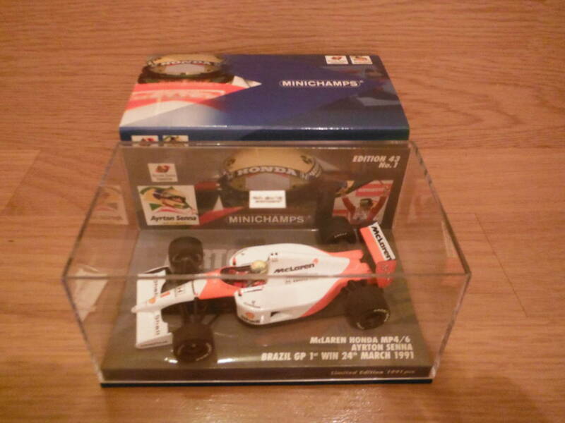 セナ展 1/43 マクラーレン ホンダ MP4/6 No.1 1991 ブラジルGP ファーストウィン 403914301