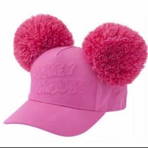 新品 TDR ポンポン キャップ 帽子 ミッキー キャップ帽 ディズニー ピンク