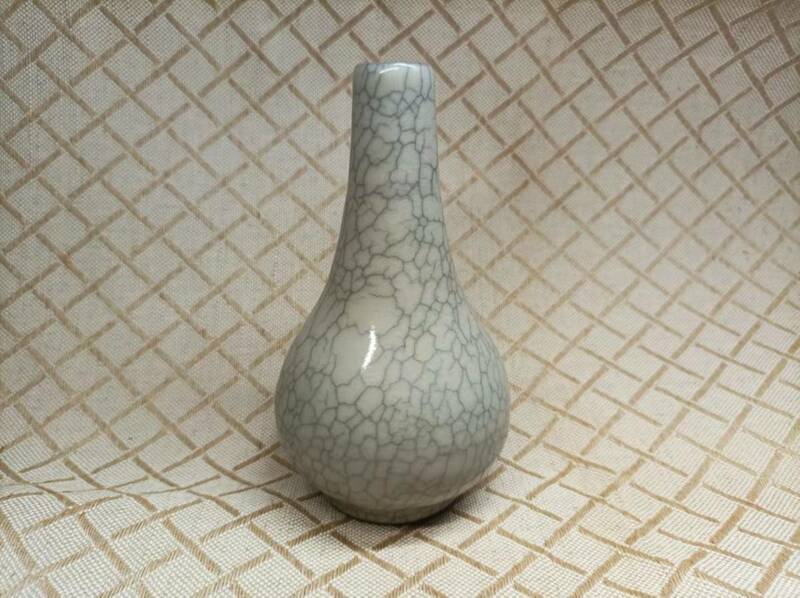 中国 唐物 古瓷 時代物 清代哥釉胆瓶