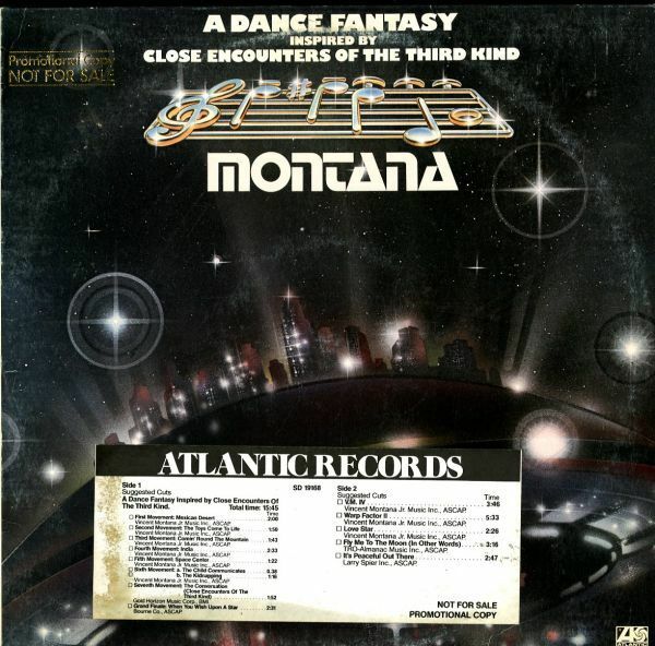 77年USオリジナルLP Montana / A Dance Fantasy Inspired By Close Encounters Of The Third Kind【Atlantic SD 19168】フィリー・ディスコ