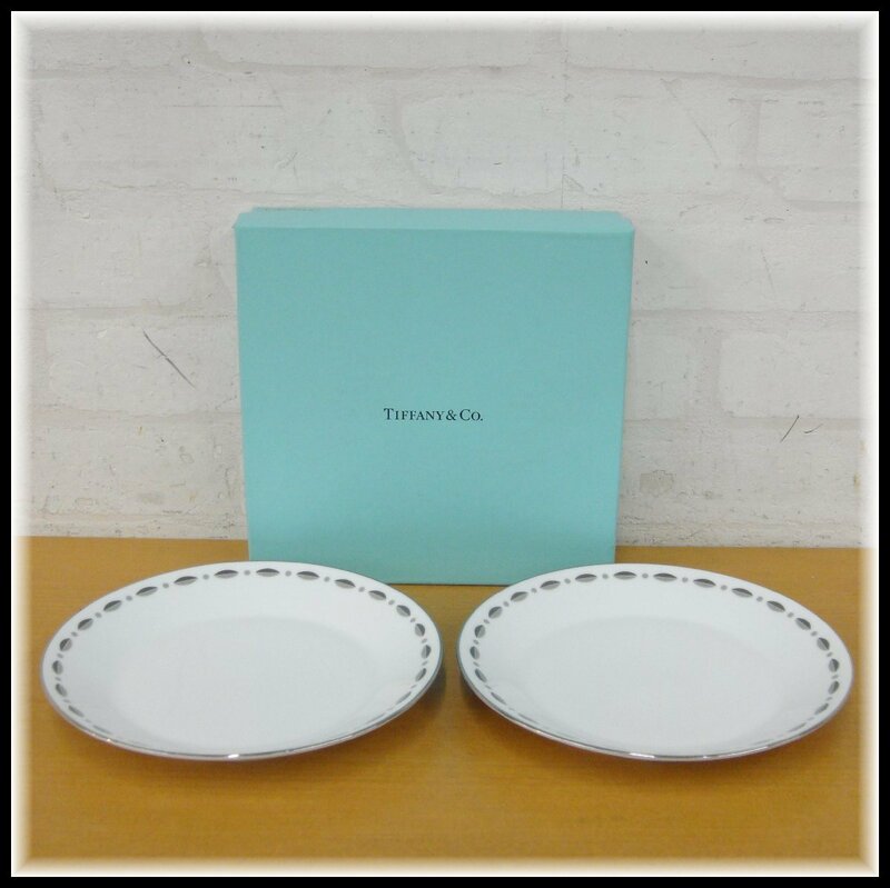 5126T【本物保証】 Tiffany&Co ティファニー GRAMERCY グラマシー プレート 18cm 2枚セット 未使用品