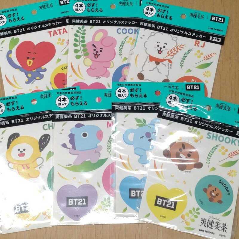 ＢＴ２１ オリジナルステッカー　爽健美茶　全７種類