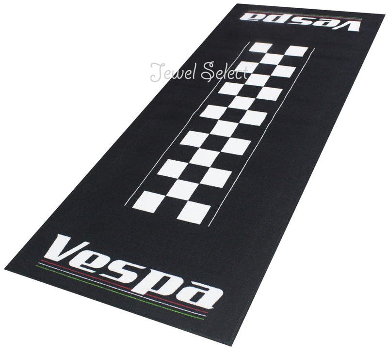 即納 VESPA ベスパ バイクマット ガレージに お部屋のインテリアマットとしても 190cm×80cm 黒