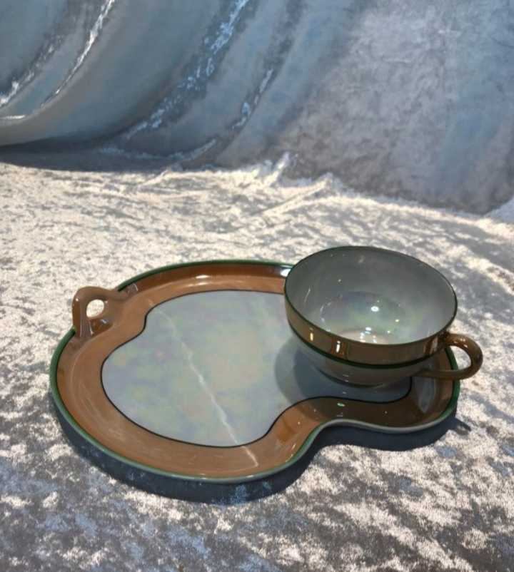 【陶磁器】オールドノリタケ ラスター彩 テニスセット 里帰り陶磁器 アルーデコシリーズ 刻印あり 骨董品 アンティーク