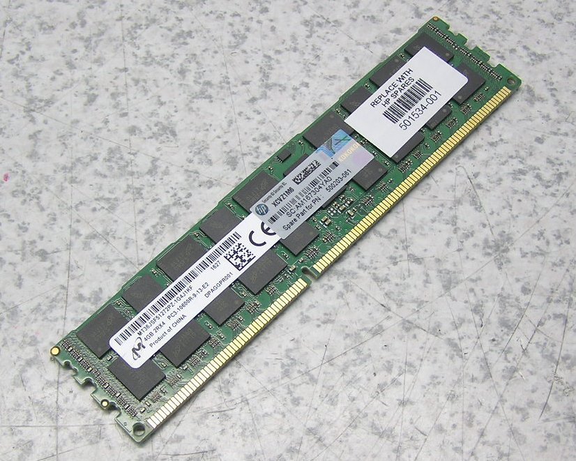 ■2枚入荷 Micron/マイクロン サーバー用メモリ 4GB 2R×4 PC3-10600R-9-13-E2/MT36JSF51272PZ-1G4J1KF 1618 何枚買っても送料430円