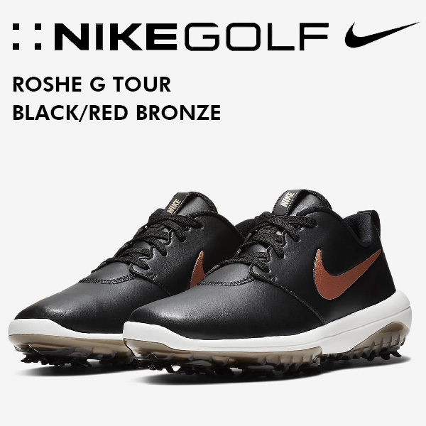 25.5cm ナイキ ローシG ツアー ブラック レッドブロンズ Nike ROSHE GOLF TOUR Black Summit White Metallic Red Bronze