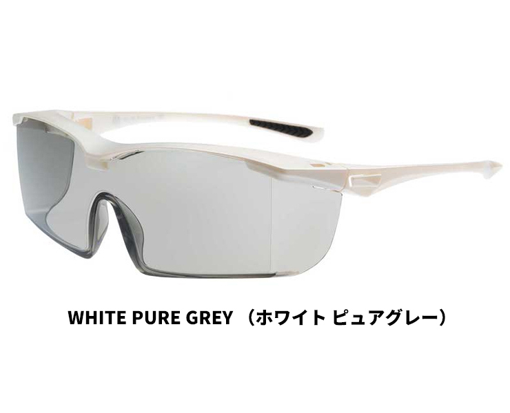 新品 Lサイズ EC-10 ホワイト/ピュアグレー アイケアグラスプレミアム UV420 メガネの上から着用可能 大きめ エリカオプチカルサングラス