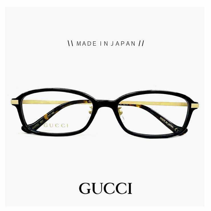 新品 日本製 GUCCI グッチ メガネ gg1057oj 001 ユニセックスモデル 眼鏡 スクエア オーバル 型 フレーム 黒縁 黒ぶち MADE IN JAPAN