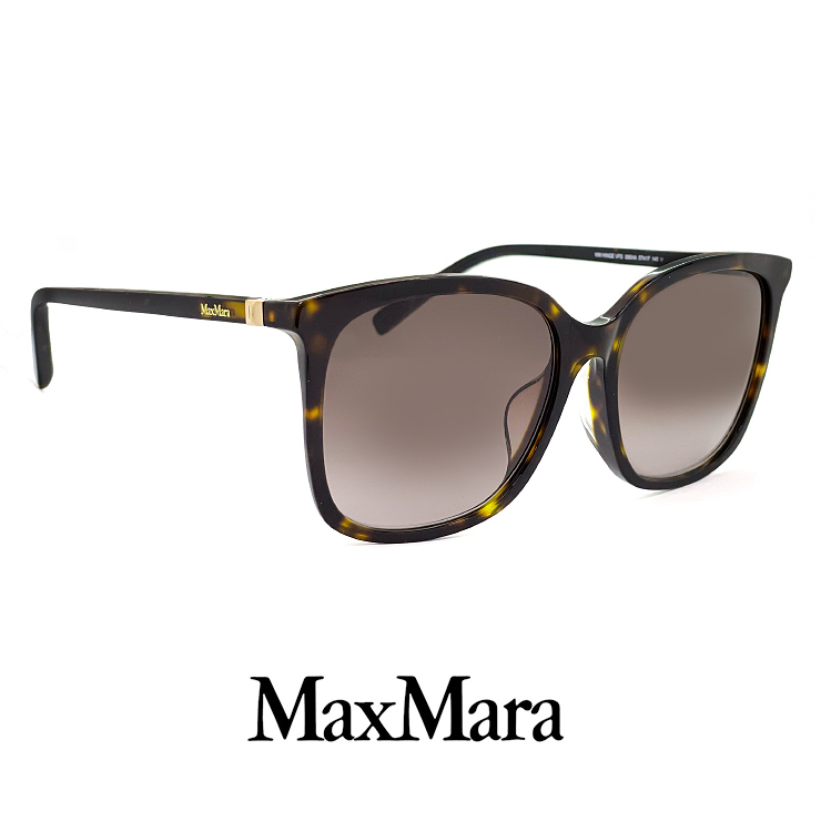 新品 マックスマーラ サングラス HINGE vfs57 086 アジアンフィット maxmara UV400 レディース 女性用 ウェリントン ビック レンズ