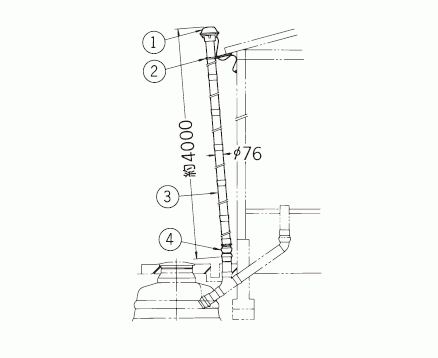 LIXIL　リクシル　簡易水洗便槽用臭突管　BT-76R