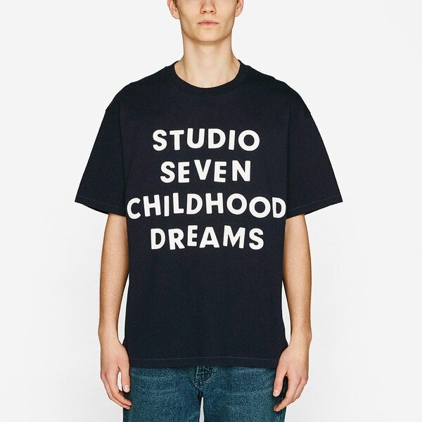 GU STUDIO SEVEN コラボ ヘビーウェイトビッグT(半袖) Navy L 新品 完売 レア