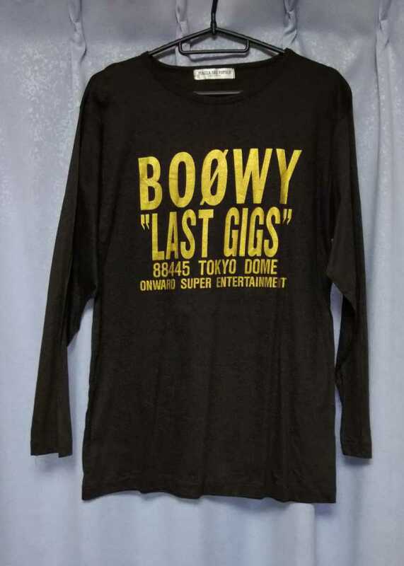 【限定品・未使用】氷室京介 BOOWY LAST GIGS Tシャツ 長袖Tシャツ 東京ドーム（サイズF・ゴールドロゴ・金色ロゴ・販促品・付録）