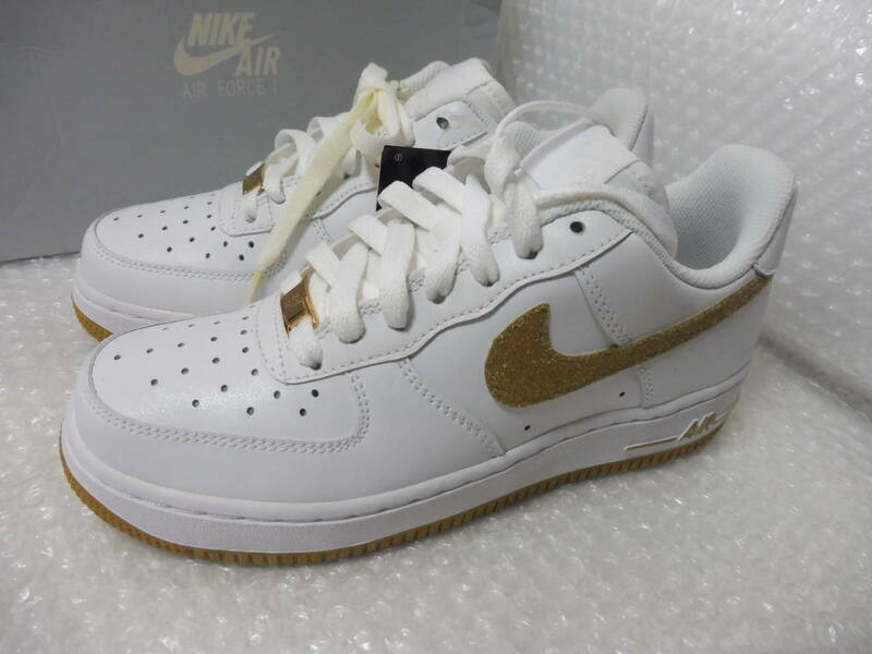 新品箱付 NIKE AIR FORCE 1 07 ホワイト ゴールド ラメ　ナイキ エアフォース 1 07