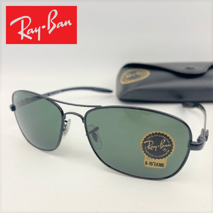 新品■レイバン RayBan■サングラス テック テンプルカーボン RB8302 G-15 グリーンレンズ Made in Italy