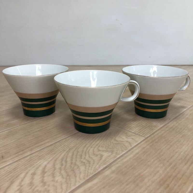 (A1607) Noritake NIPPON TOKI KAISHA JAPAN カップ 3客セット ノリタケ 洋食器 ビンテージ ティーカップ コーヒーカップ 茶器 昭和レトロ