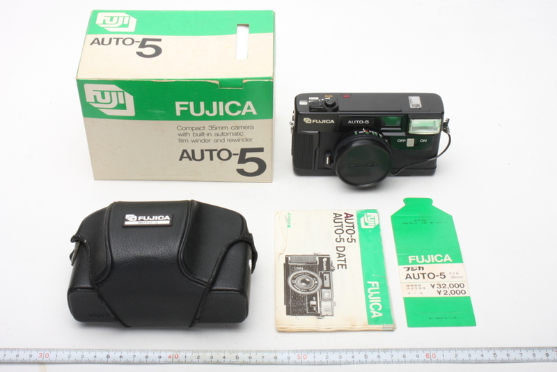 ※ FUJICA フジカ FUJIFILM 富士フィルム　FUJICA AUTO-5 オート５　fujinon 38mm f2.8 ケース、箱、説明書付　4337