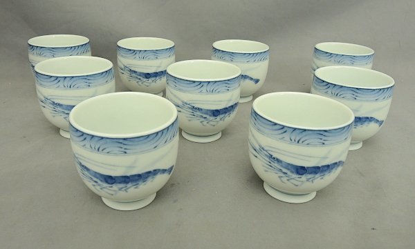 乃りたけ おちょこ 9個 Noritake ノリタケ 海老　盃　中古美品　お猪口　日本製　made in Japan　箱なし