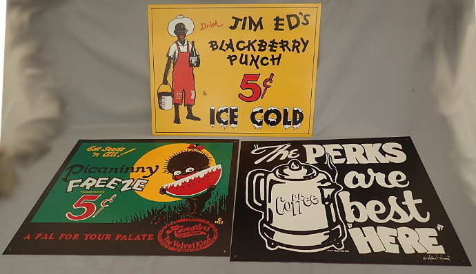 復刻版 ティンサイン アメリカン スチール Picaninny FREEZE JIM EDS the perks are best here 3枚まとめて　未使用　インテリア
