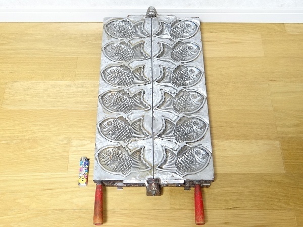 希少 ビンテージ 鯛焼き アルミ板 たい焼き器 焼き型 6匹 レトロ 昭和 当時物