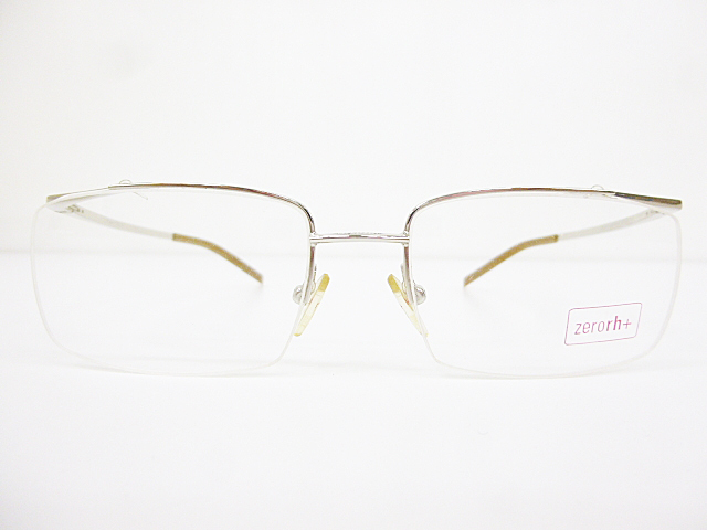 ∞【デッドストック】zerorh+ ゼロアールエイチプラス 眼鏡 メガネフレーム LIMBO RH03102 52[]17-135 メタル ナイロール シルバー □H8