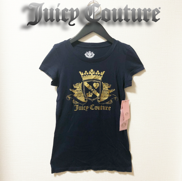 ◆新品正規品◆ジューシークチュールJUICY COUTURE ロゴTシャツ NAVY紺