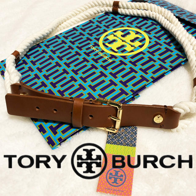 新品◆TORY BURCHトリーバーチ◆/レア・レザー＆コットンベルト