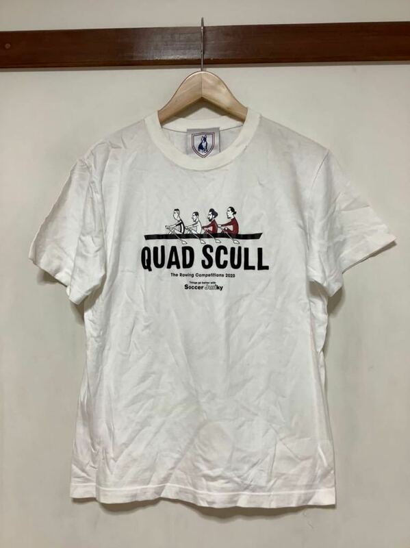 し945 Soccer Junky サッカージャンキー プリントTシャツ 半袖Tシャツ M ホワイト QUAD SCULL