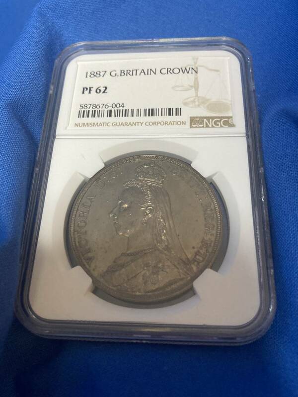 0.06%のコイン 史上最大領土の帝国の女王 1887年　銀貨　PF62 クラウン銀貨 NGC ウナとライオン　金貨　でない　ロレックス　よりおすすめ