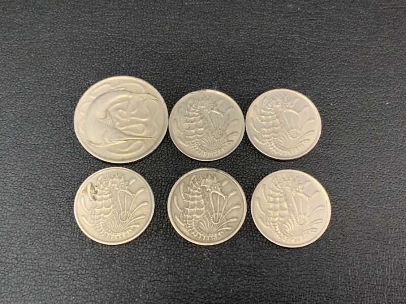 外国銭　6枚　シンガポール(60サイズ)