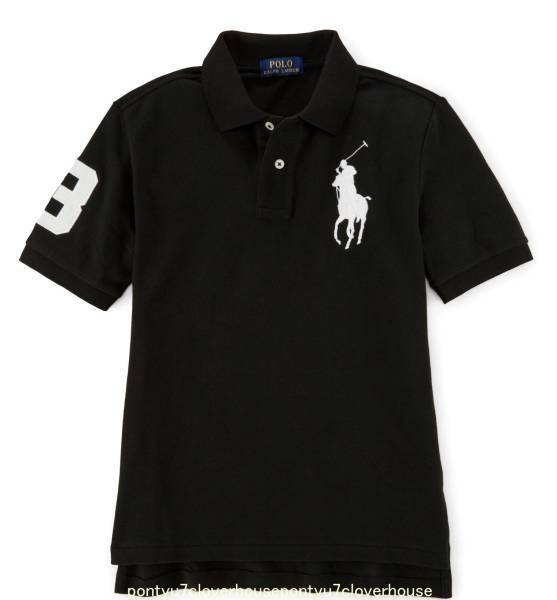 ◆SALE◆ 新品タグ付き 【 ラルフローレン 】 鹿の子ポロシャツ　160cm　ビッグポニー　ブラック　RL