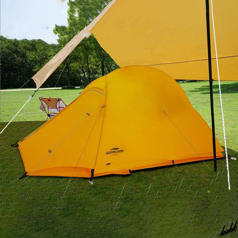 【Y型フレームで誰でもに簡単設営可能】 テント ツーリングキャンプ 耐水圧3000mm 二層構造 メッシュ生地 ソロキャン アウトドア