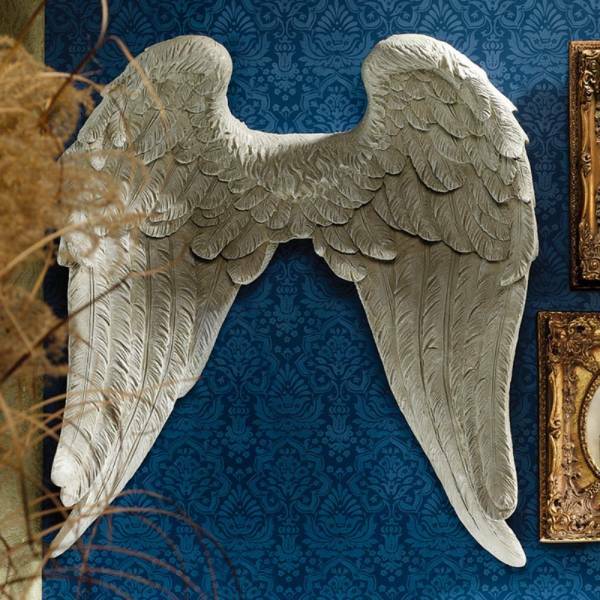天使の翼　壁掛け置物オブジェインテリア室内飾りエンゼルウイング西洋彫刻洋風アクセント雑貨装飾品羽壁飾り小物家具ウォールデコ天使の羽