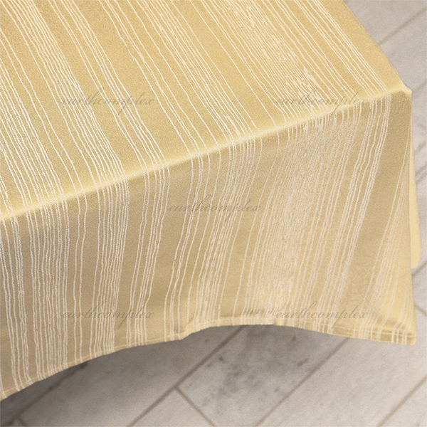 撥水加工テーブルクロス■ゴールデンアイボリー152×264cm光沢織り■ホワイトゴールド系ラメ系