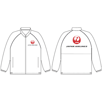 即決♪限定♪新品未使用♪JAL 日本航空 JALオリジナル ロゴ入り ウィンドブレーカー ホワイト Lサイズ アメニティグッズ