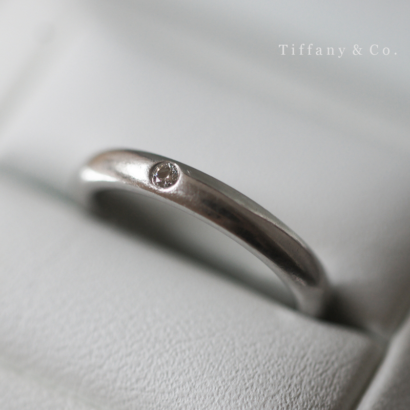 ティファニー Tiffany & Co. Pt 950 スタッキング バンド リング 6号 天然 ダイヤ モンド プラチナ レディース エルサ ペレッティ 指輪