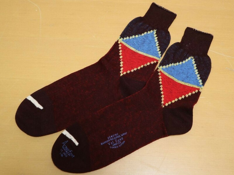 レア! デッドストック！50s ビンテージ ダイヤ柄 ソックス 11 1/2 ？ VAT DYED 硫化染め メンズ 靴下 vintage sox / 40s ロカビリー