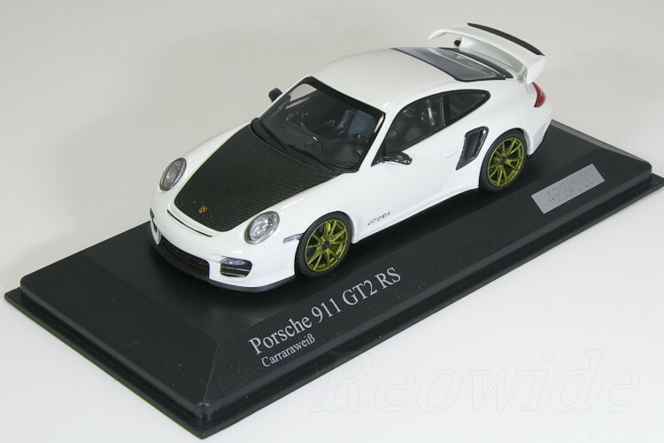 ミニチャンプス 1/43 ポルシェ 911 (997 ll) GT2 RS 2010 ホワイト / カーボン xゴールド ホイール 500台限定 400069406