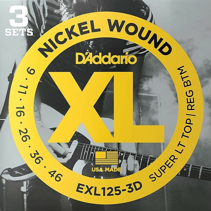 3セットパック D'Addario EXL125-3D Nickel Wound 009-046 ダダリオ エレキギター弦