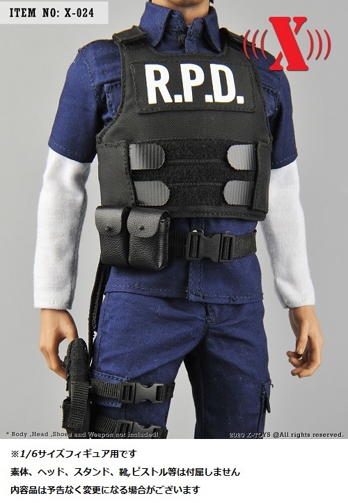 X-TOYS 1/6サイズフィギュア用 男性用 パトロール警察服スーツコスチュームセット　X-024