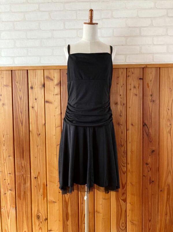 G.F.fashion creation レディース ワンピース 11号 Lサイズ位 黒 ブラック キャミソール パーティ ドレス ダンス 衣装など フォーマル A