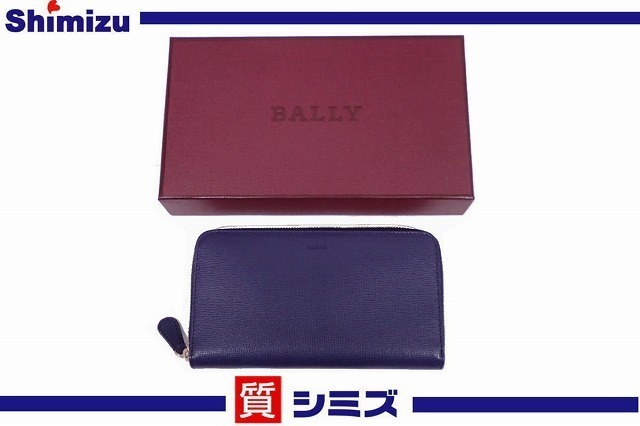 【BALLY】極美品 バリー ラウンドファスナー　レザー長財布　箱付
