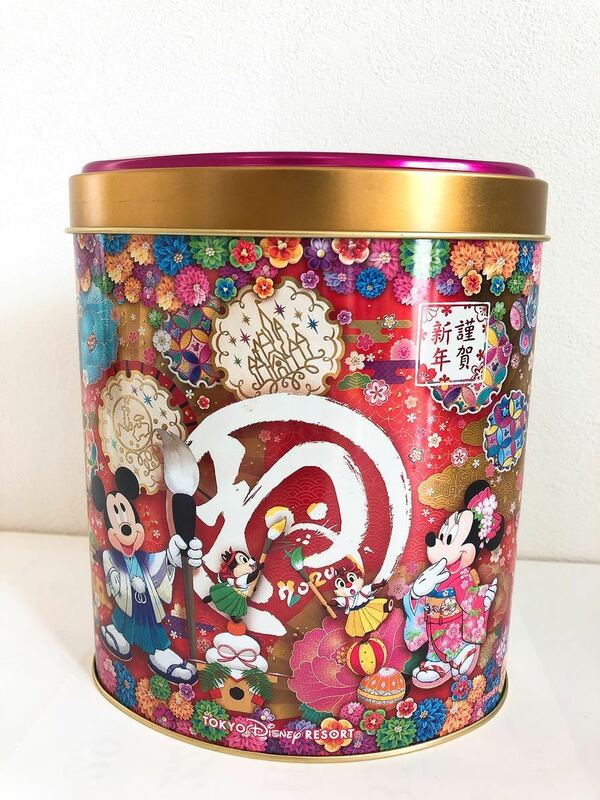 2020東京ディズニーリゾートお正月バージョン ミッキーミニー クッキー缶ケース