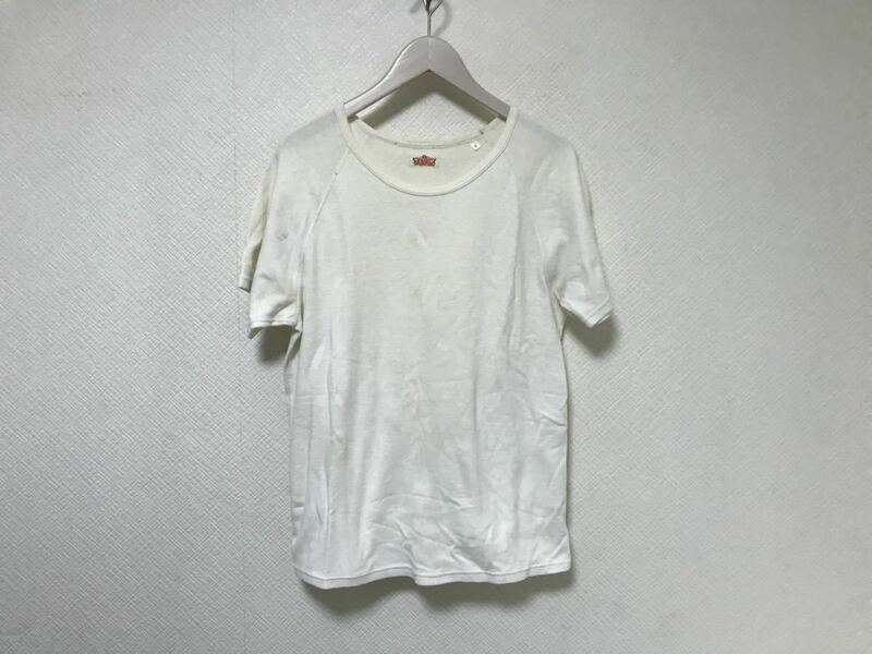 本物ハリウッドランチマーケットHRMコットンストレッチ半袖Tシャツスーツビジネスミリタリーアメカジサーフメンズインナー4日本製白XL