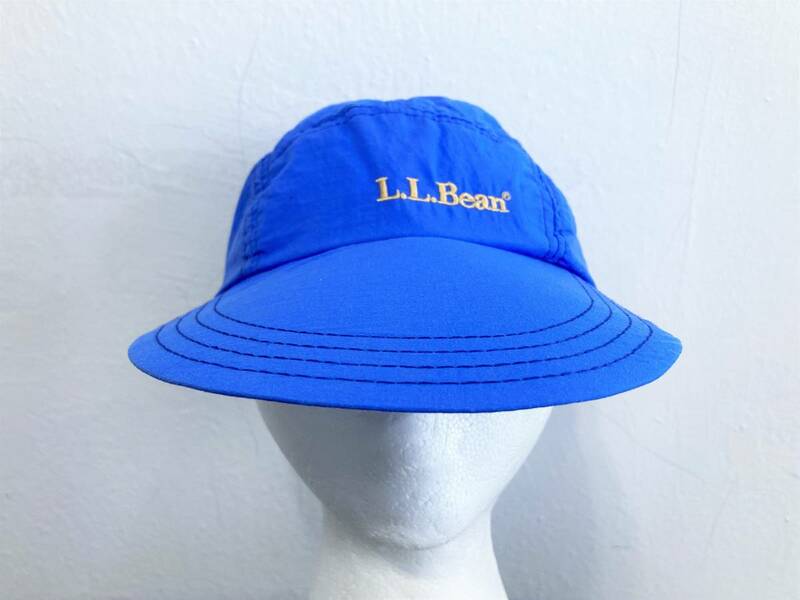 * L.L. Bean ロングビル ナイロン サイズS 大き目 US製 逸品 一点もの メイドインUSA エルエルビーン レア 90's つば長 古着サミット