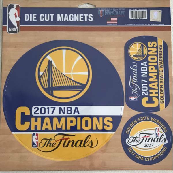 2017 NBA チャンピオン ゴールデンステート ウォリアーズ マグネット バンパー ステッカー セット