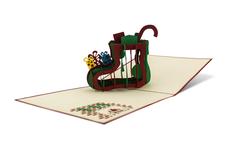 Diese Klappkarten メッセージカード グリーティングカード ディーゼ クラップカルテン 3D クリスマス W06 Nikolausstiefel 3710034