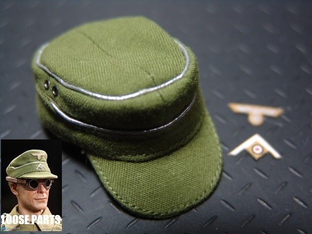 【 DAK/I 】1/6ドールパーツ：DID製 WWII ドイツアフリカ軍団 将校用規格帽（徽章付き）